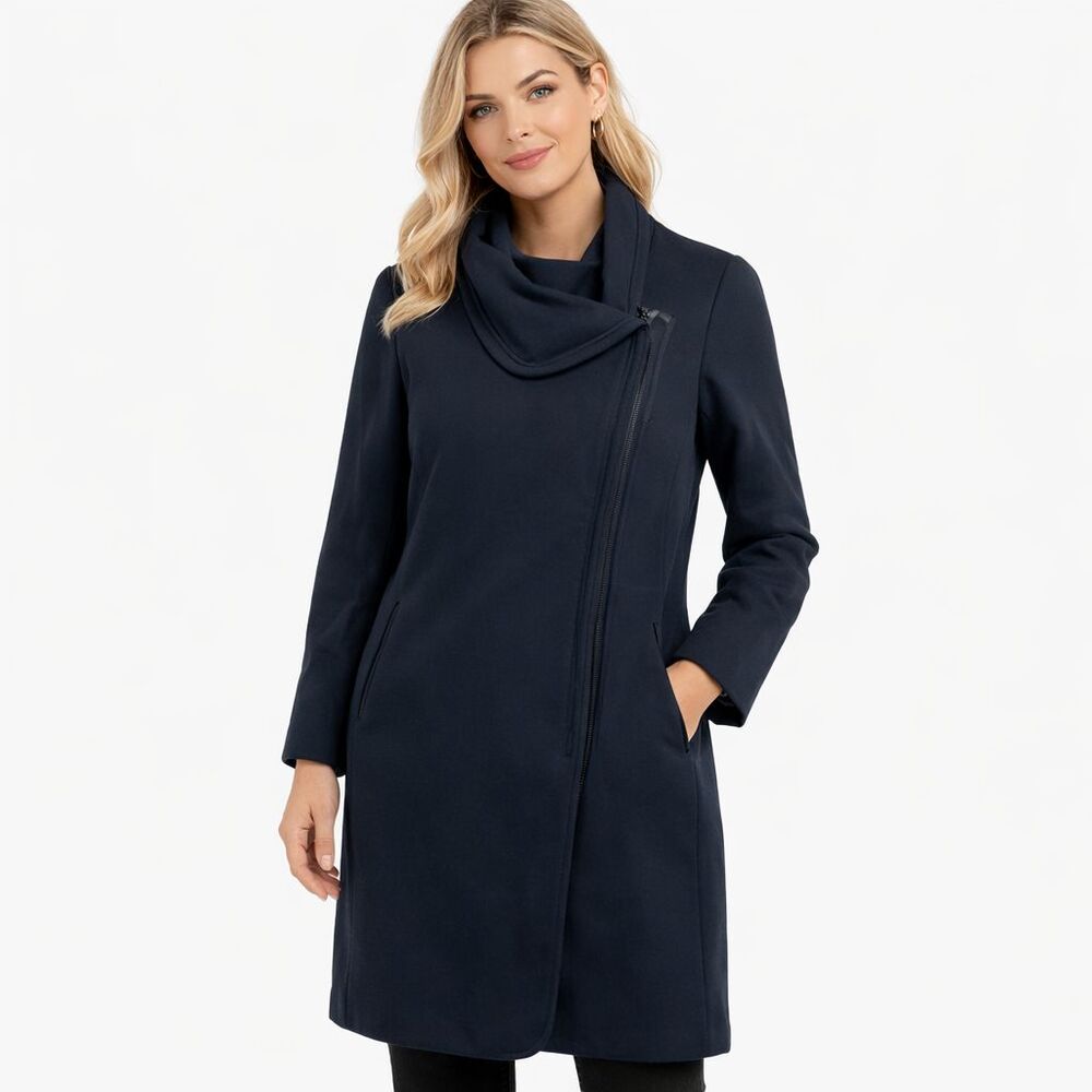 Aritzia Babaton Womens Black Wrap Coat XXS Jacket Duster Longline Minimalist